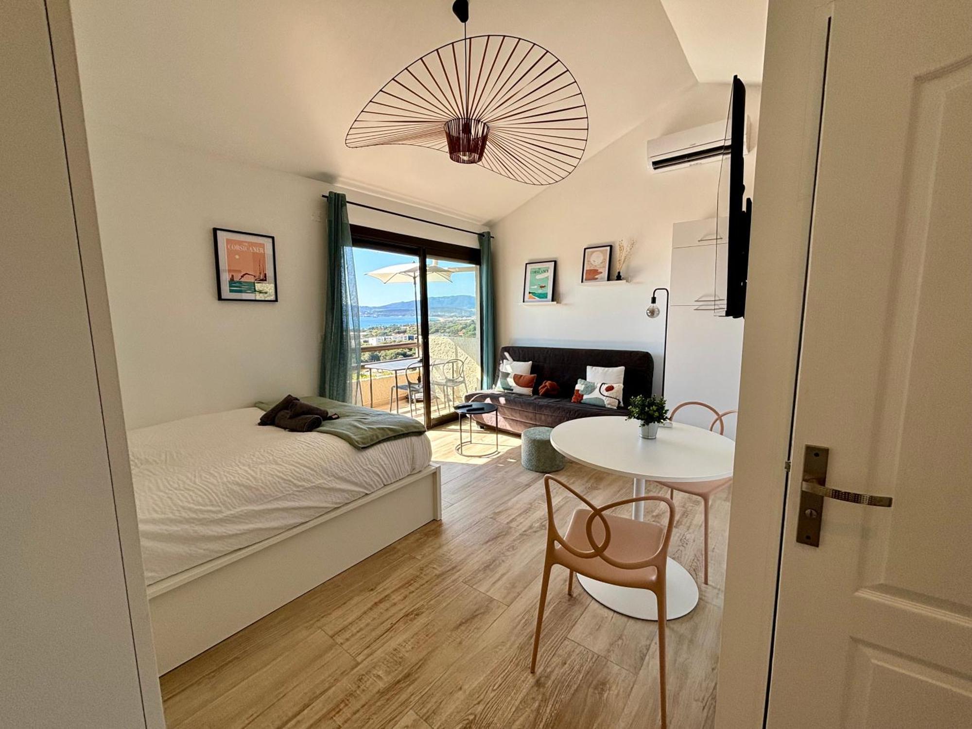 Studio Vue Mer A Porticcio Piscine Et Parking Eksteriør bilde