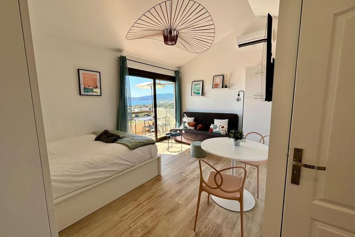 Studio Vue Mer A Porticcio Piscine Et Parking Eksteriør bilde