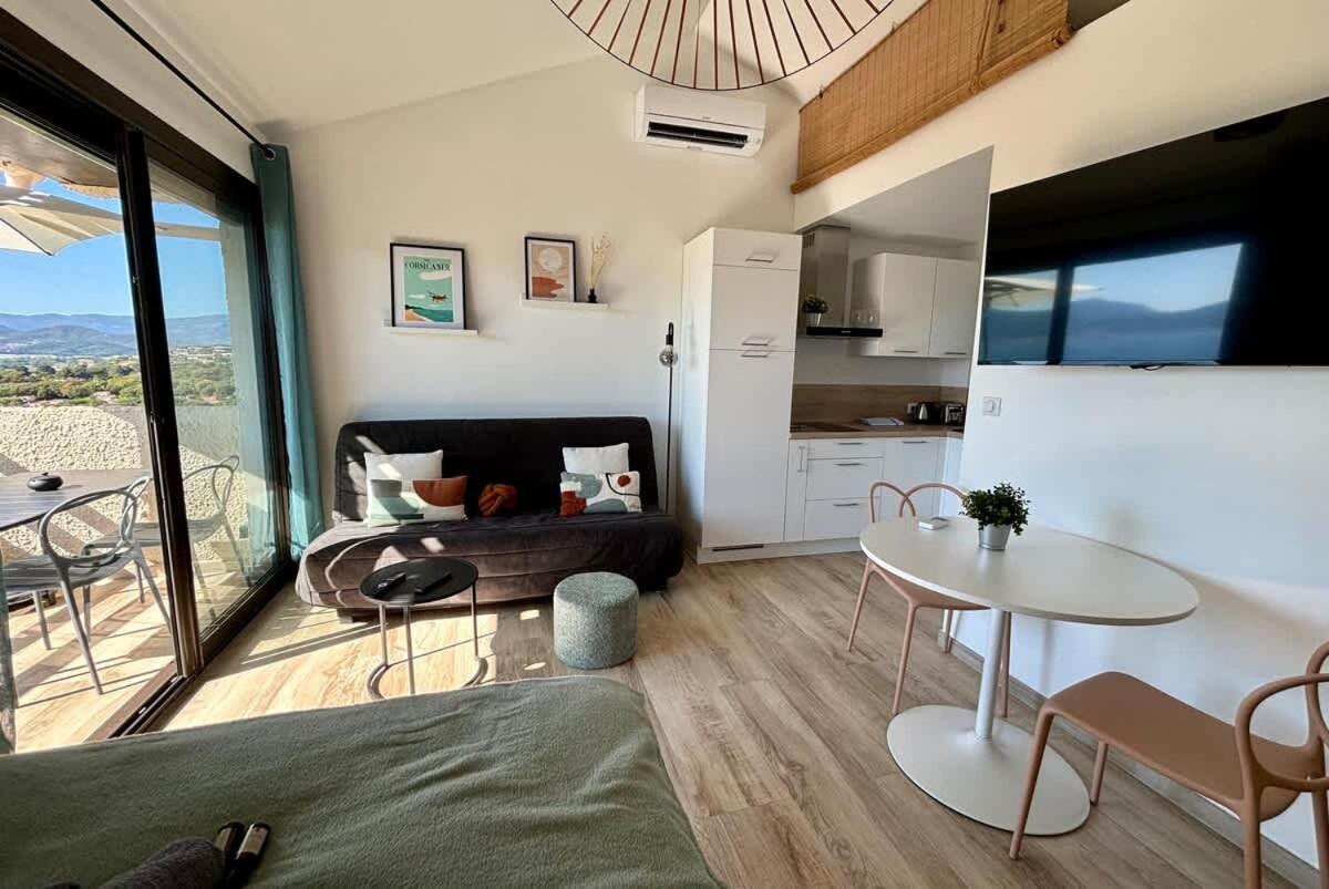 Studio Vue Mer A Porticcio Piscine Et Parking Eksteriør bilde