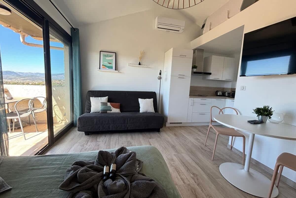 Studio Vue Mer A Porticcio Piscine Et Parking Eksteriør bilde